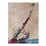 Puzzle Difficile pour Adultes 52x38cm/1000pcs Windsurfing Sport Art Puzzles pour Adultes, Jeux en Famille, Défi Éducatif Difficile 52x38cm/1000pcs
