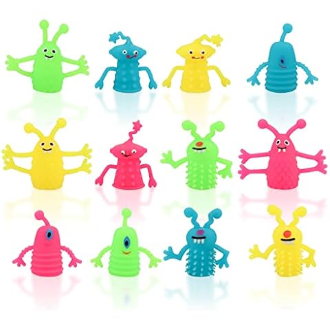 Gxhong Fingerpuppen für Kinder, 12pcs Fingerpuppen Set Ungiftig Monster Fingerpuppen Scary Monster Spielzeug Fingerpuppen Leucht Cover