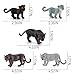 BRETOYIN Snow Leopard Figure Black Panther Figurine 5PCS Realistic Cheetah Toys Baby Leopard Figurine Collectible for Boys and Girls Cake Toppers Christmas Birthday Gift for Kids Toddlers