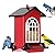 Gbekery Squirrel Proof Bird Feeder for Outdoors,5LB Large Capacity,Metal Wild Bird Seed Feeder with Bilateral Weight-Activated Perches for Outside Hanging,Finch,Cardinal,Blue Jay,Garden Decoration,Red