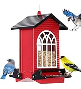 Gbekery Squirrel Proof Bird Feeder for Outdoors,5LB Large Capacity,Metal Wild Bird Seed Feeder wi...