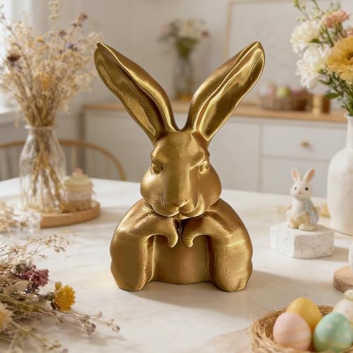 Décorations de table lapin doré au design raffiné pour buffet chic