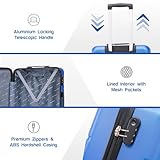Aerostar 24" Medium Suitcase Super Lightweight 4 Wheel Dual Spinner ABS Hard Shell Check in Luggage with Integrated Combination Lock for 15 to 20kg (Royal Blue, 75 Litre) - Image 3