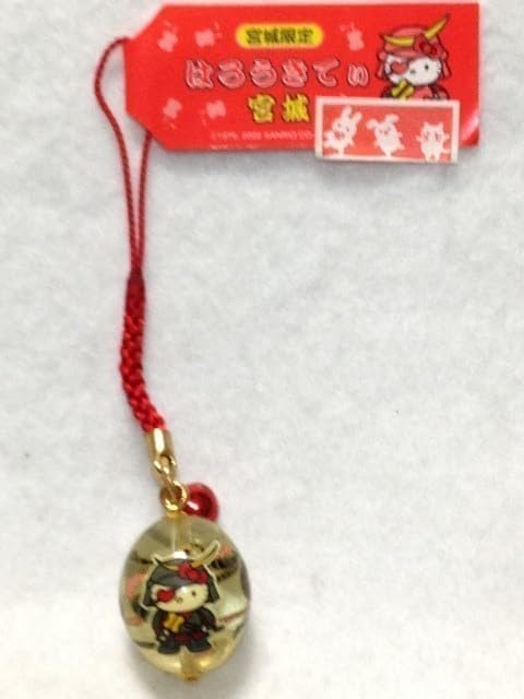 キティ 宮城限定 なつめ玉バージョン 根付 ストラップ ご当地キティ