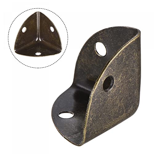 Image of uxcell 26x26x26mm Metal Box Corner Protectors Edge Guard Bronze Tone 12pcs for Table Corners and Desk Corners