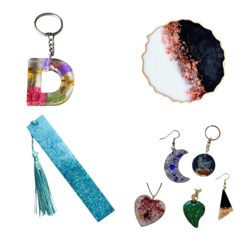 Image of ICRAFTYWORLD 85 Pcs Resin Art Kit with Moulds DIY Epoxy Resin Agate Coaster Resin Art Set Jewellery Making Kit for Beginners with Pigment, Glitter & More (Kit 3), Multicolor
