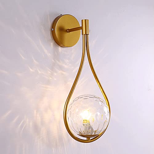 Elksdut Modern Wall Sconces Lighting Raindrop Shape Design Wall Lamp, Bedside Wall Lamp With Glass Shade, Bathroom Vanity Light Fixtures Bedroom Living Room Hallway Stairwell Lights #TOP3