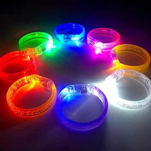 光るブレスレット 8色 コンサートライト LEDコンサートペンライト 蛍光 LEDバブルリング 応援用品 縁日 景品 イベント 用 応援ライト電池式