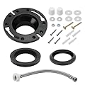 Solimeta 3" RV Toilet Flange & Seal Kit w/12" Hose - Fits Dometic 300 310 320 Models, Replacement RV Toilet Part (385345892, 385311658, 385311652)