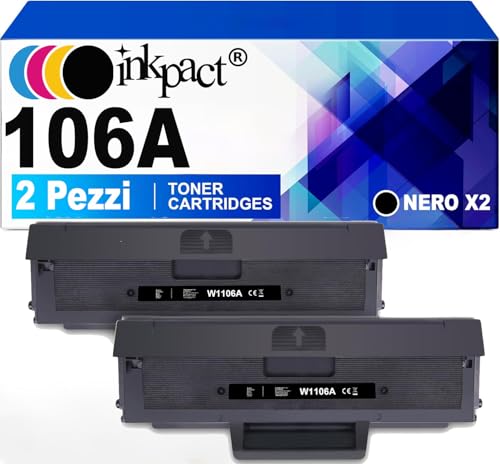 Toner HP 106A W1106A noir avec puce compatible résout les erreurs d'impression MFP 135w 2 pces