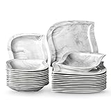 EINHALTUNG DER TRADITIONELLEN HÖCHSTEN HANDWERKSKUNST | Hochwertige Porzellanselektion, einzigartige und künstlerische Verglasungstechnologie sowie ein präzise kontrollierter Temperaturbrand sorgen dafür, dass jeder Teller leicht und dünn aussieht und im tatsächlichen Gebrauch langlebig ist. Beinhaltet 12x Suppenteller [8.5