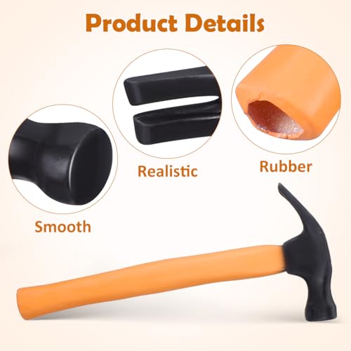 Image of BESTOYARD Hammer Toy Funny Rubber for Boys & Girl Halloween Party Props, Cosplay Accessories, Educational Dress-up Fake Pounding Mallet for Toddler Kids Performance Props