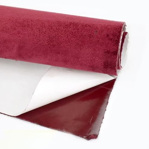 Tissu daim autocollant bordeaux suédine adhésive pour loisirs créatifs