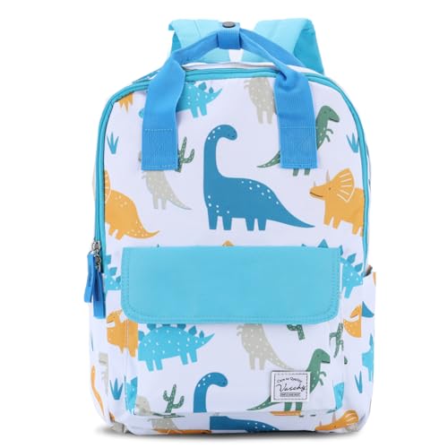 VASCHY Mochila infantil de dinossauro, leve, pré-escolar infantil, Azul claro, Mochilas Daypack