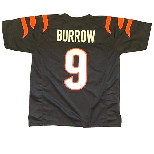 Joe Burrow Blaack Jersey Stitched Custom Football New No Brand/Logos Adult Sizes (US, Alpha, XX-Large, Regular, Regular, Black)
