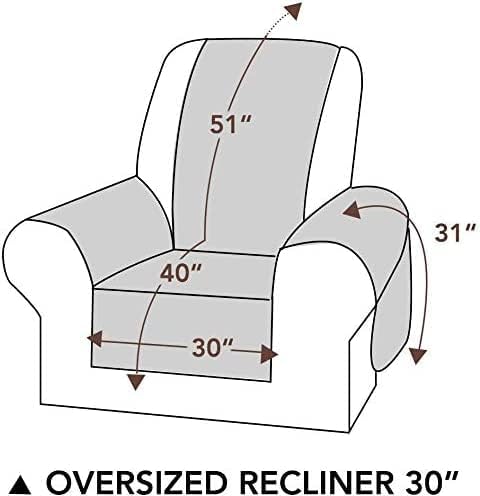 ASHLEYRIVER Reversible Recliner Chair Cover, Recliner Covers for Dogs,Recliner Slipcover,Recliner Covers for 3 Cushion Couch,Couch Protector(Recliner Oversize:Beige)