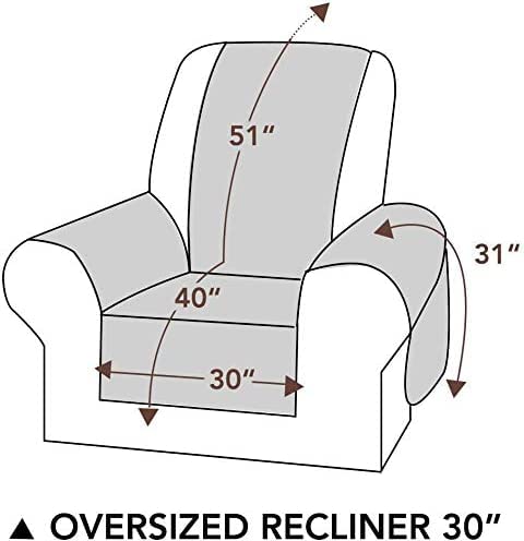 Ashleyriver Reversible Recliner Chair Cover, Sofa Covers For Dogs,Sofa Slipcover,Couch Covers For 3 Cushion Couch,Couch Protector(Recliner Oversize:black/Dark Grey) #TOP2
