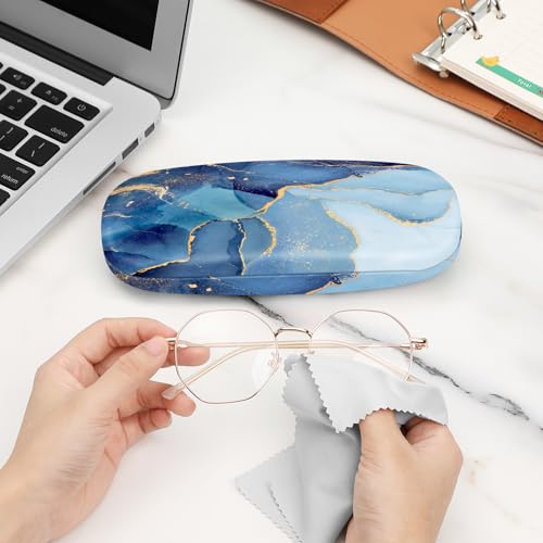 Image of FINTIE Hard Shell Eyeglasses Case, Portable Protective Glasses Cover Eyeglass Holder Box with Cleaning Cloth for Men Women