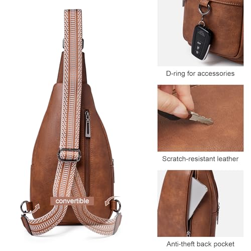 Image of cakang Womens Sling Bag Crossbody Bags for Women Vegan Leather Sling Backpack Daypack Fanny Pack Crossbody Purse Travel