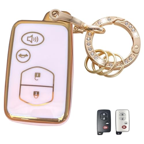 Coque de clé Toyota Camry Avalon Premium - Étui haut de gamme or rose avec porte-clés