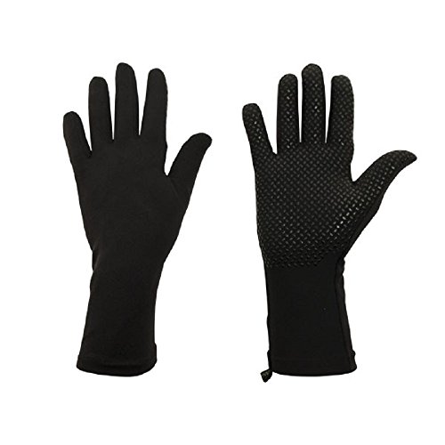Foxgloves Grip Gardening Gloves – Over the wrist protection with silicone grip ovals on palm (Crow Black, Medium (Pack of 1))