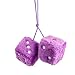 FineInno Dados de peluche blancos, para coche, habitación, mesa, pared, nevera, bolsa, etc. (peluche negro) (morado)