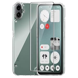 CAUHENYEE Funda Transparente para CMF Phone 1 Carcasa, con 1 Protector de Pantalla de Vidrio Templado, Funda Fina y Suave en TPU Transparente, Anti-Arañazos, Antigolpes