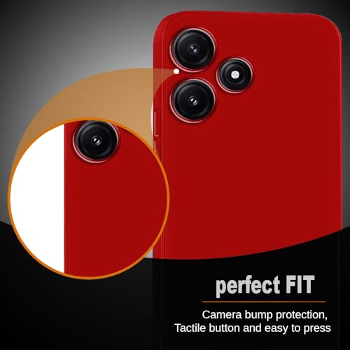 Image of Back Cover for Mi Redmi 12 5G / Poco M6 Plus 5G / M6 Pro 5G | Full Camera Protection | Premium Liquid Silicon Case | Flexible Bumper Case for Mi Redmi 12 5G / Poco M6 Plus 5G / M6 Pro 5G (Red)