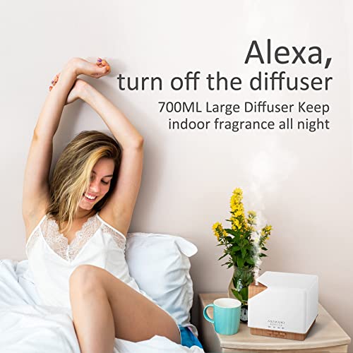 Asakuki Smart Wifi Essential Oil Aromatherapy Diffuser, Easy Connect With Alexa And Google Home Phone App Voice Control 700Ml Ultrasonic Diffuser, Create Schedules 7 Led Colors Humidifier #TOP6