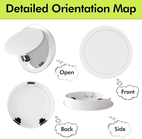 Recessed Round Access Door Plate for Fiber Cable, Ceiling Wall Inspection Panel, 17"-5" Diameter, Service Repair Electronic Shaft Cover, Durable Accessory for Easy Maintenance