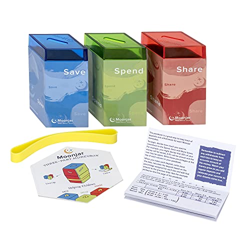 image for Classic MoonJar Award Winning SAVE SPEND SHARE Educational Tin Toy Ban