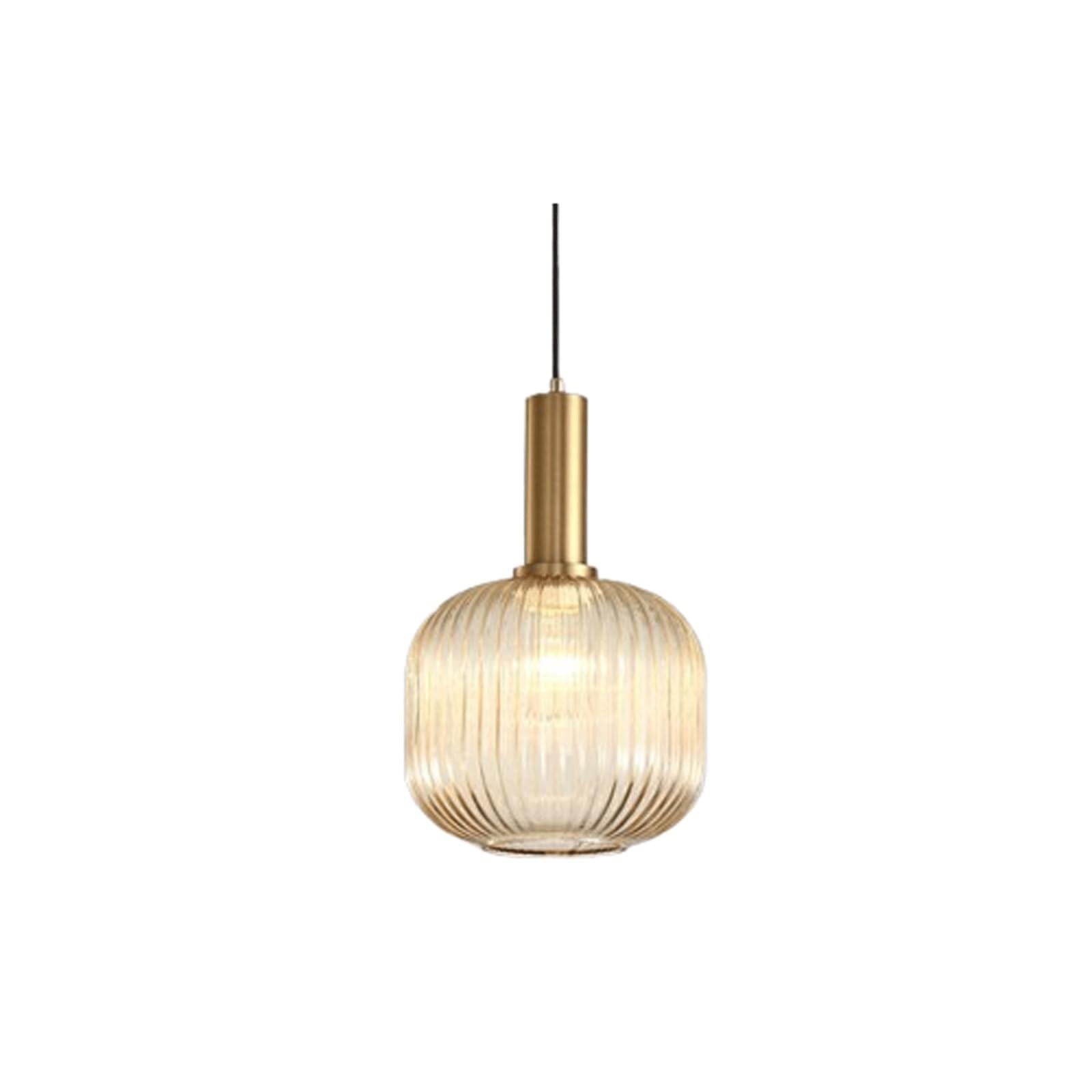 PLQWUJD Exquisite Chandelier Single Ceiling Light Fixture Ribbed Ceiling Lamp Pendant Chandelier Glass Close to Ceiling Light Semi Flush Mount Lighting Island(Gelb)