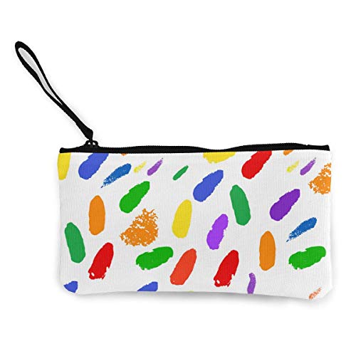 Yuanmeiju Confetti Paints Billetera de Lona con patrón de Trazos Exquisitos monederos El Monedero de Lona pequeño se Utiliza para Guardar Monedas, Documentos de Identidad y Otros