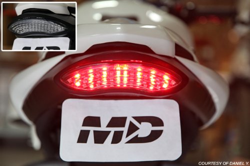 Motodynamic Integrated Sequential Led Tail Lights Clear Lens For 2006-2012 Triumph Daytona 675 2008-2012 Street Triple Sprint Gt #TOP6