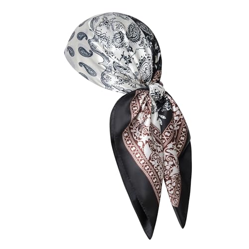 Image of 35 inch Men's Silk Cowboy Scarf - Oversized Western Bandana Neckwear, Large Square Scarf with Gift Packaging