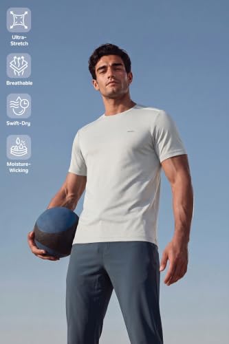 Image of Van Heusen Men's Running T-Shirt | Regular Fit | Crew Neck | Soft Breathable Mircofiber | Casual Wear | Summer Favorite | Shoulder Bonding |Sports T-Shirt | Style 61005