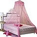 HOUSWEETY Pink New Round Lace Curtain Dome Bed Canopy Netting Princess Mosquito Net
