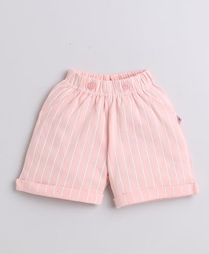 Image of BUMZEE boys Regular Fit Half Sleeves Collar Neck Cotton Shirt & Short Set With Bow Suspender & Cap