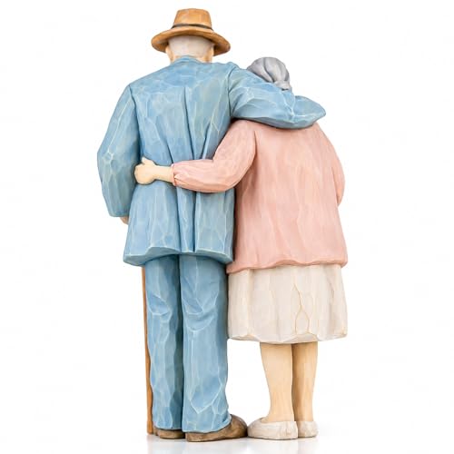 Figura pareja ancianos en resina pintada a mano miniatura 6