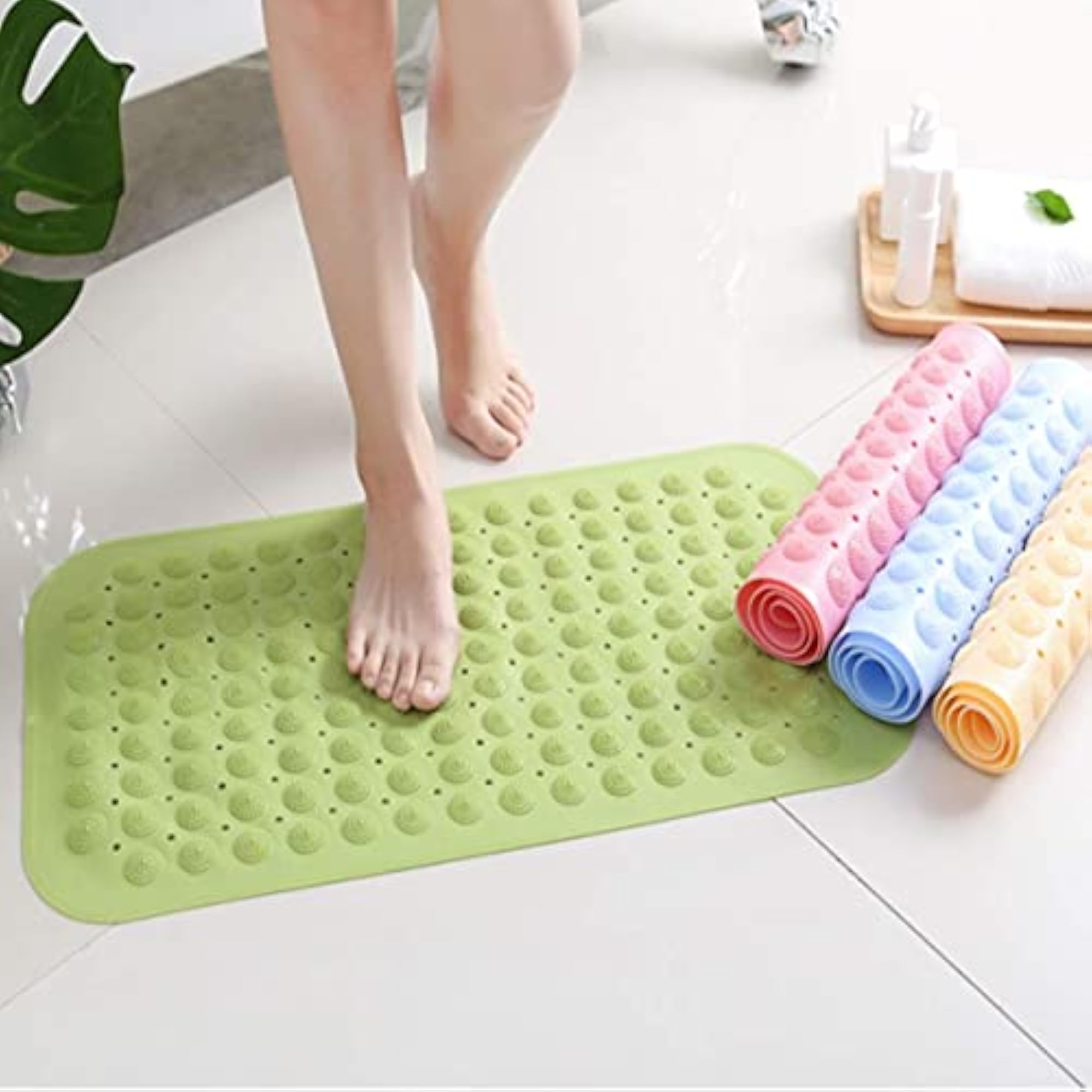 Extra Long Anti-Slip Bathtub Mat, Machine Washable