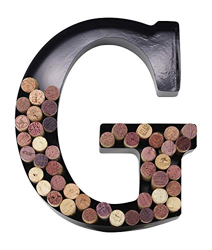 Made Easy Kit Metal Letter Wine Cork Keepsake Saver & Holder Monogram w/Free Wall Mount Kit A-Z (Letter G, Large)