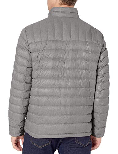 Tommy Hilfiger mens Packable Puffer Jacket Down Outerwear Coat, Cement, Small US2