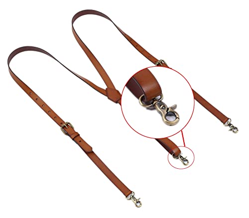 Exception Goods Leather Suspenders For Men, Personalized Brown Genuine Leather, Groomsmen Gifts (L Fits 5'2"-6'23", Brown) #TOP3