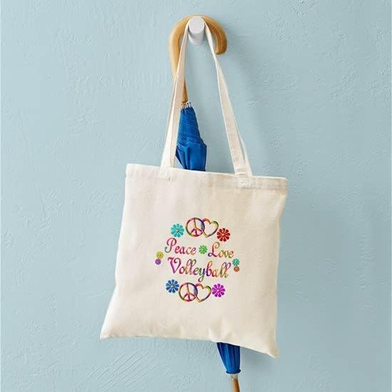 Miniatura 4 de CafePress Peace Love - Bolsa de mano de voleibol de lona natural bolsa de compras reutilizable