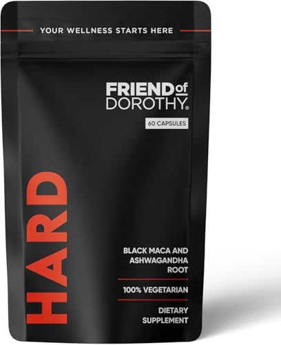 FRIEND OF DOROTHY - Hard Supplement for Men - Black Maca & Ashwagandha Root - Natural Performance Support - Enhances Energy Vitality Hormonal Balance - (60 Capsules/Pouch)