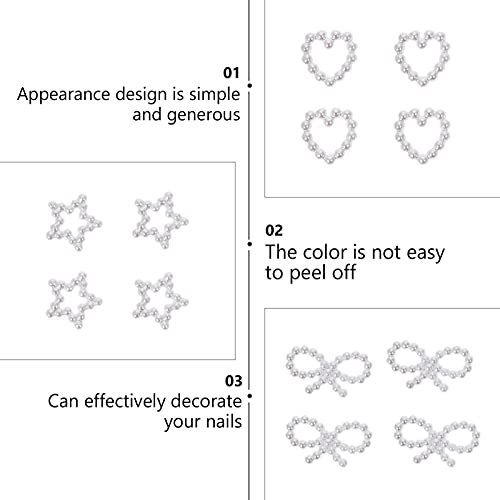 Beaupretty 1 Box Nail Art Pearls Slices 3D Heart Star Shaped Nail Decal Slice For Diy Nail Art Decoration Making Craft #TOP7