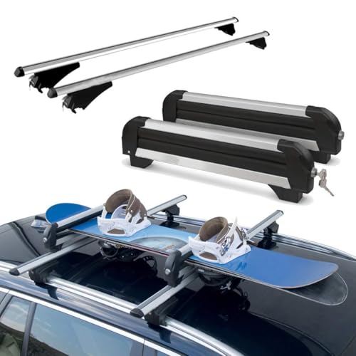 Barres de toit XC60 après 2017 rails fermés porte-skis aluminium sans bruit
