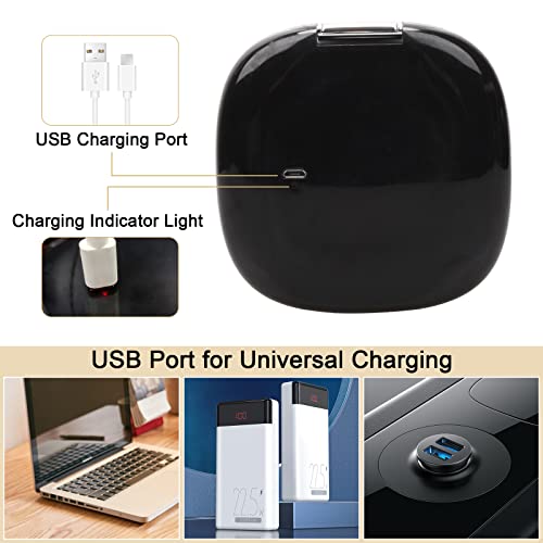 Jimacro Led Travel Makeup Mirror, 1X/10X Magnifying Pocket Mirror With 56 Led Lights, Usb Charging Folding Mirror With Touch Sensor 3 Colors Brightness Adjustable, Ideal For Handbag, Girls Gift #TOP3