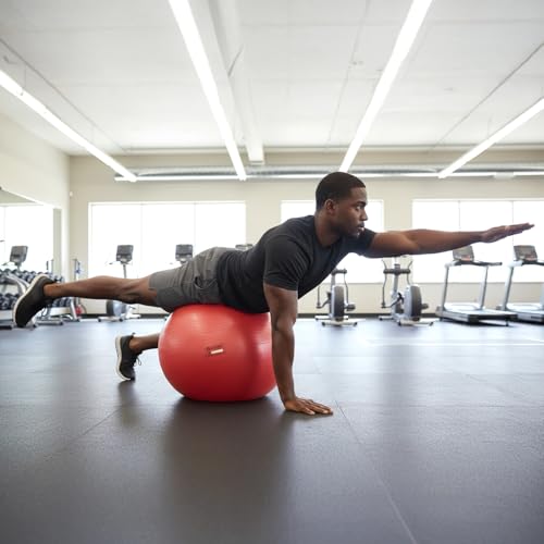 Image of Body Sport Exercise Ball with Pump for Home, Gym, Balance, Stability, Pilates, Core Strength, Stretching, Yoga, Fitness Facilities, Desk Chairs