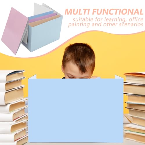 iplusmile Divisor de Escritorio para Estudiantes 5 Piezas Colores Macaron, Panel Separador de Privacidad de Papel, Tres Lados, Adecuado para Aula y Oficina, Mobiliario Escolar Funcional - imagen 9